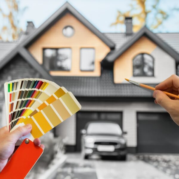 An,Architect,Paints,An,Already,Built,House,With,A,Brush,